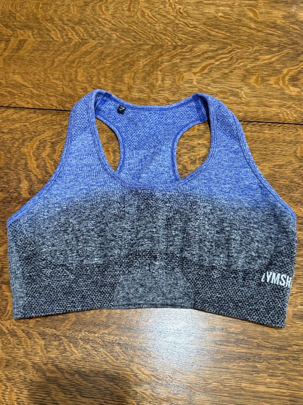 Gymshark Racerback Blue Grey Ombre Sports Bra Top